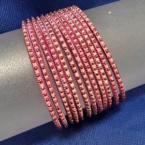 Pink bangle bracelet set of 12.